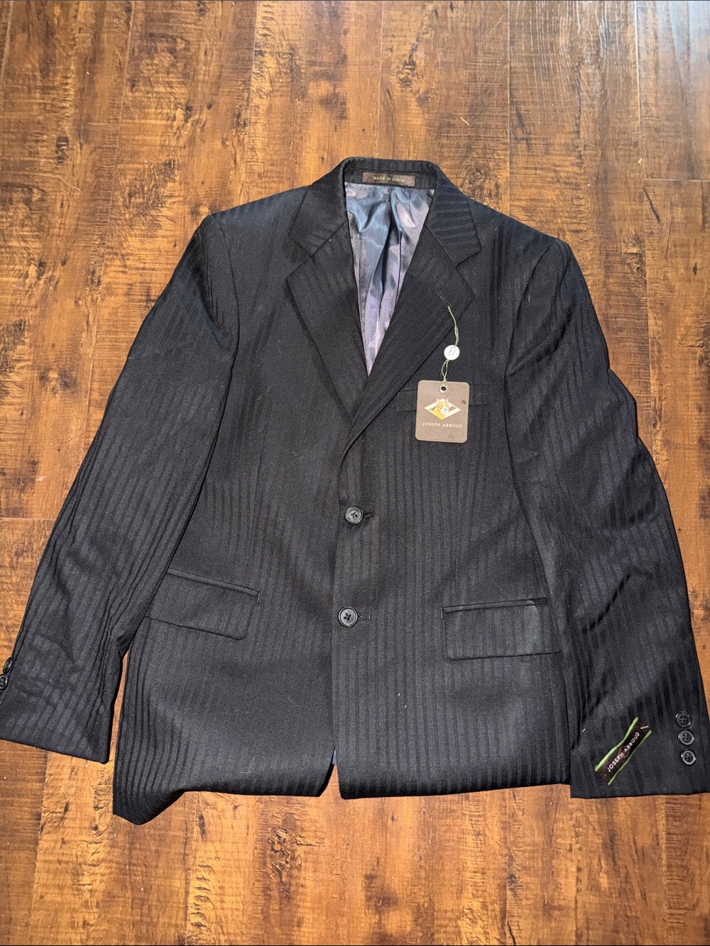 Joseph Abboud Black Pinstripe Suit Jacket